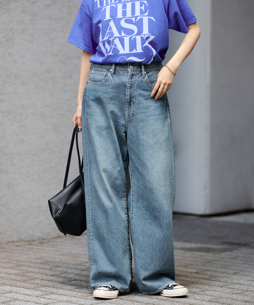 FRAMeWORK(フレームワーク)の「デニムワイドフレアパンツ(デニムパンツ・レディース・ネイビー/ブルー・36/38/40)」の8枚目の写真
