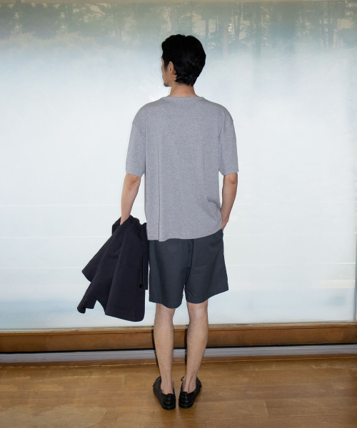 BLANKROOM(ブランクルーム)の「ノーブルヘンリーネックハーフT_MELANGE GRAY(Tシャツ/カットソー・メンズ・その他・1/2/3)」の3枚目の写真
