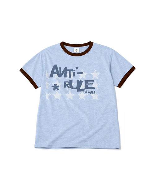 VENHIT(ベンヒット)の「アンチルール リンガー半袖Tシャツ(Tシャツ/カットソー・レディース・バーガンディー/クリーム/スカイブルー/ライトグレー・LARGE/MEDIUM)」の1枚目の写真