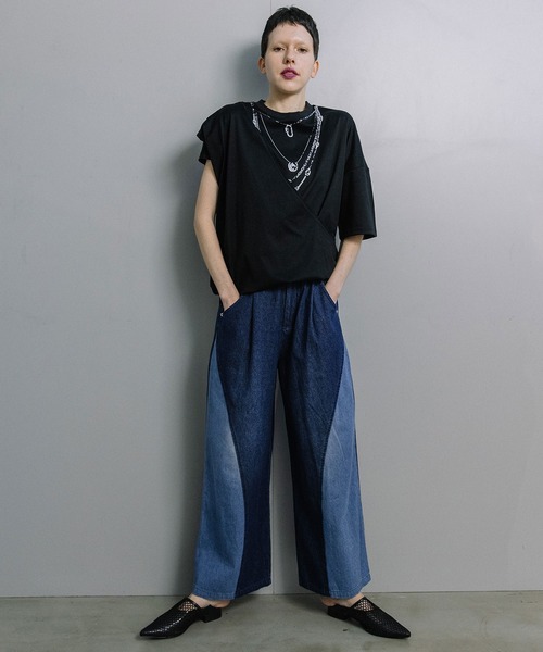 MARECHAL TERRE(マルシャルテル)の「ライトオンスワイドデニム(デニムパンツ・レディース・グレー/インディゴブルー/ブルー/ブラック・MEDIUM)」の14枚目の写真
