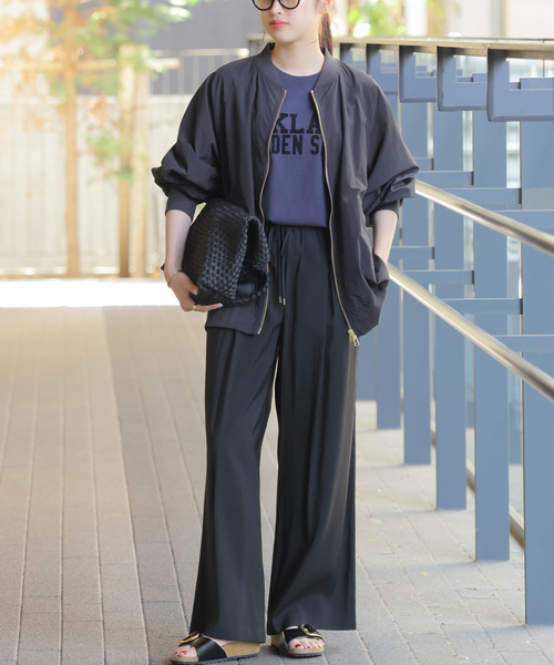 JOURNAL STANDARD relume（ジャーナルスタンダード　レリューム）の「《追加2》［手洗い可］ウォッシャブルナイロンダブルジップMA-1（MA-1・レディース・ライトグレー/ネイビー・FREE）」の12枚目の写真