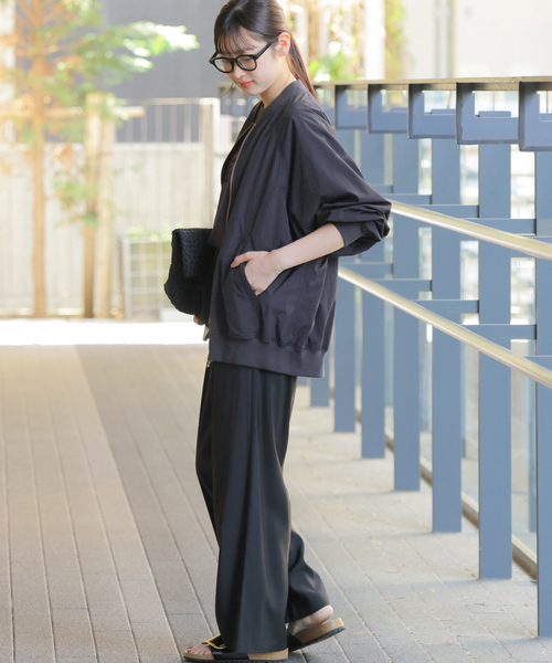 JOURNAL STANDARD relume（ジャーナルスタンダード　レリューム）の「《追加2》［手洗い可］ウォッシャブルナイロンダブルジップMA-1（MA-1・レディース・ライトグレー/ネイビー・FREE）」の13枚目の写真