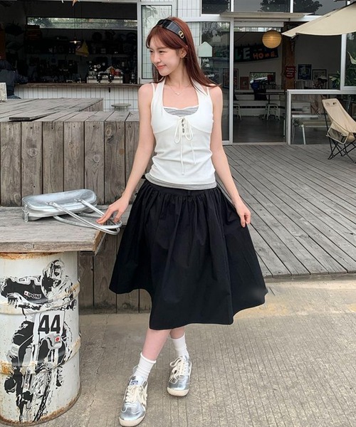 AVYL(アヴィル)の「ホルターネックボーダーリボンキャミソール(キャミソール・レディース・ホワイト・M)」の15枚目の写真