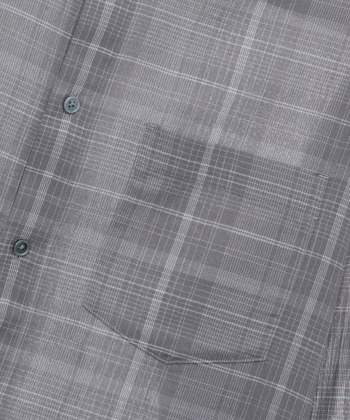 MINDBRIDGE（マインドブリッジ）の「[COUTURE]クリス60番手グレーチェックオーバーサイズシャツ（シャツ/ブラウス・メンズ・グレー・95/100/105/110）」の7枚目の写真