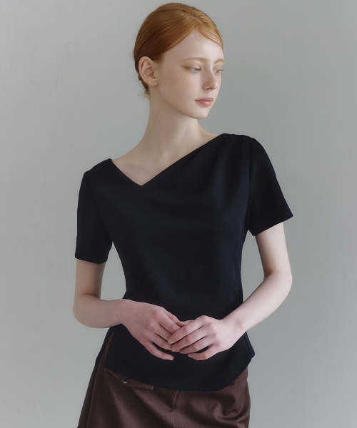 MICANE（ミケーネ）の「メリーシャーリングスリットT-half.ver（Tシャツ/カットソー・レディース・スカイブルー/ブラック/アイボリー・SMALL/MEDIUM/LARGE/X-LARGE）」の11枚目の写真