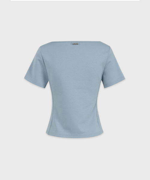 MICANE（ミケーネ）の「メリーシャーリングスリットT-half.ver（Tシャツ/カットソー・レディース・スカイブルー/ブラック/アイボリー・SMALL/MEDIUM/LARGE/X-LARGE）」の18枚目の写真