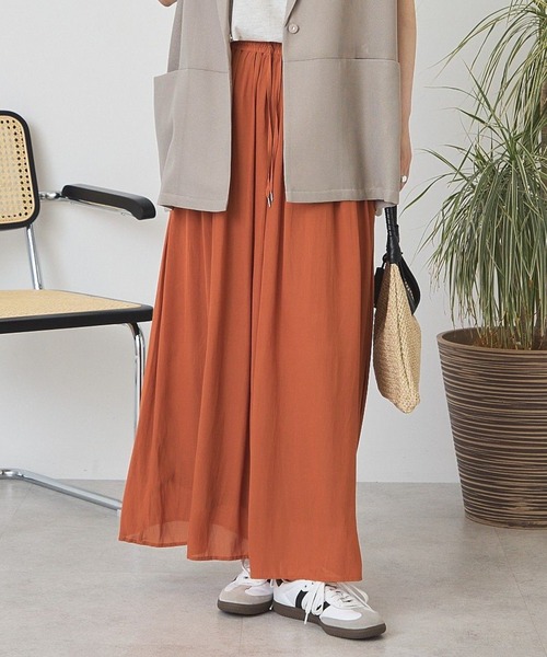 AMERICAN HOLIC(アメリカンホリック)の「【選べる丈】接触冷感シフォンスカーチョ【WEB限定カラー有】(その他パンツ・レディース・ライトベージュ/キャメル/ブラック/テラコッタ/ボルドー/グレイッシュベージュ・L/M)」の3枚目の写真