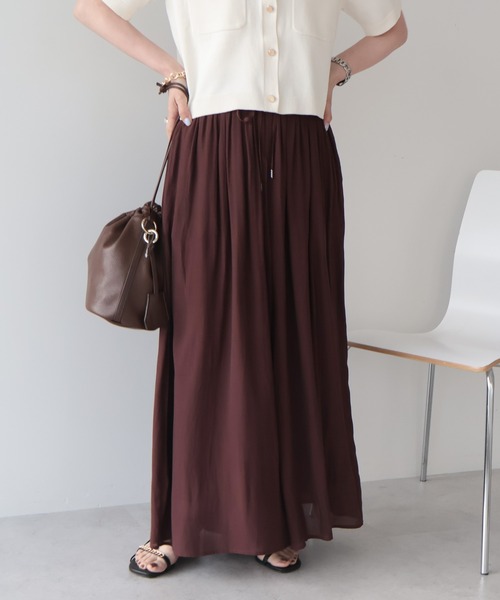 AMERICAN HOLIC(アメリカンホリック)の「【選べる丈】接触冷感シフォンスカーチョ【WEB限定カラー有】(その他パンツ・レディース・ライトベージュ/キャメル/ブラック/テラコッタ/ボルドー/グレイッシュベージュ・L/M)」の6枚目の写真