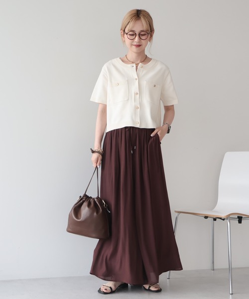 AMERICAN HOLIC(アメリカンホリック)の「【選べる丈】接触冷感シフォンスカーチョ【WEB限定カラー有】(その他パンツ・レディース・ライトベージュ/キャメル/ブラック/テラコッタ/ボルドー/グレイッシュベージュ・L/M)」の18枚目の写真