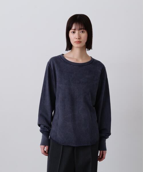 YLEVE(イレーヴ)の「YLEVE / OPEN END COTTON PIGMENT DYE LONG SLEEVE T‐SHIRT(Tシャツ/カットソー・レディース・グレー/ホワイト/ネイビー・1)」の3枚目の写真