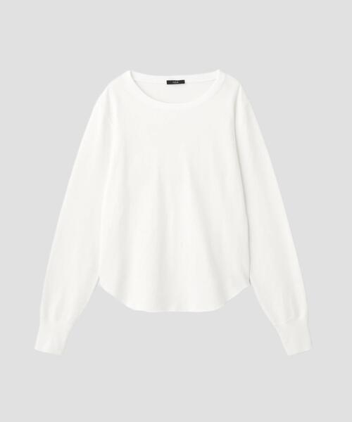 YLEVE(イレーヴ)の「YLEVE / OPEN END COTTON PIGMENT DYE LONG SLEEVE T‐SHIRT(Tシャツ/カットソー・レディース・グレー/ホワイト/ネイビー・1)」の1枚目の写真