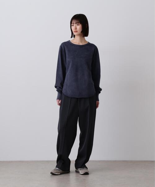 YLEVE(イレーヴ)の「YLEVE / OPEN END COTTON PIGMENT DYE LONG SLEEVE T‐SHIRT(Tシャツ/カットソー・レディース・グレー/ホワイト/ネイビー・1)」の9枚目の写真