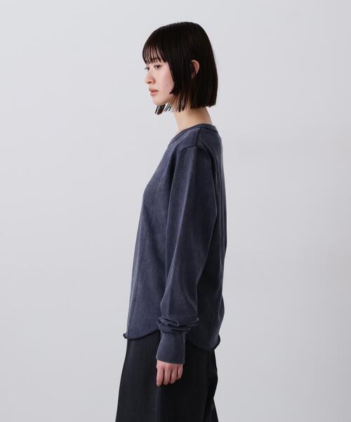YLEVE(イレーヴ)の「YLEVE / OPEN END COTTON PIGMENT DYE LONG SLEEVE T‐SHIRT(Tシャツ/カットソー・レディース・グレー/ホワイト/ネイビー・1)」の10枚目の写真