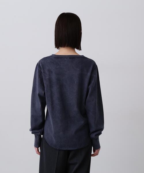 YLEVE(イレーヴ)の「YLEVE / OPEN END COTTON PIGMENT DYE LONG SLEEVE T‐SHIRT(Tシャツ/カットソー・レディース・グレー/ホワイト/ネイビー・1)」の11枚目の写真