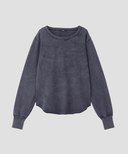 YLEVE(イレーヴ)の「YLEVE / OPEN END COTTON PIGMENT DYE LONG SLEEVE T‐SHIRT(Tシャツ/カットソー・レディース・グレー/ホワイト/ネイビー・1)」の15枚目の写真