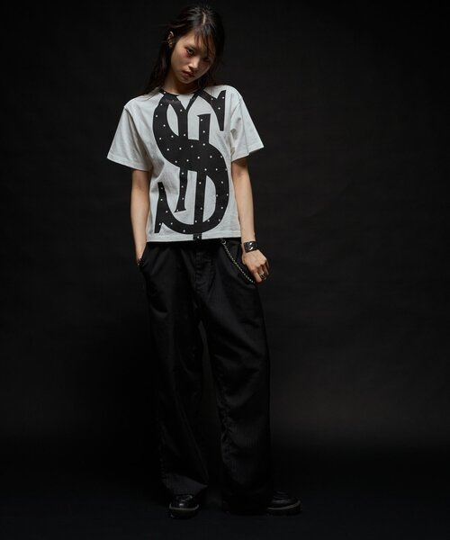 Sourcream(サワークリーム)の「【Sourcream】SOUR $LOGO TEE(Tシャツ/カットソー・レディース・ネイビー/ブラック/ホワイト/レッド・SMALL/LARGE/MEDIUM)」の6枚目の写真