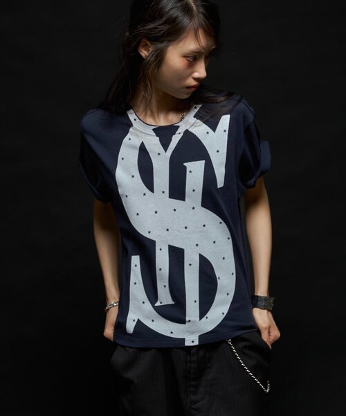 Sourcream(サワークリーム)の「【Sourcream】SOUR $LOGO TEE(Tシャツ/カットソー・レディース・ネイビー/ブラック/ホワイト/レッド・SMALL/LARGE/MEDIUM)」の8枚目の写真