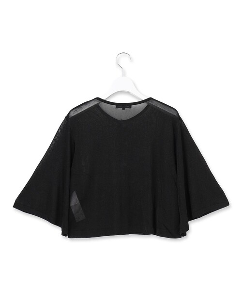 23区(ニジュウサンク)の「グロッシーニット ケープ カーディガン(カーディガン/ボレロ・レディース・ブラック系/シルバー系・38)」の8枚目の写真