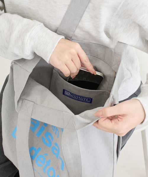 ROOTOTE（ルートート）の「ROOTOTE ルートート SC.トール.リサイクルコットン-C（トートバッグ・レディース・オレンジ/ピンク/ミント/ブラック/グレー・FREE）」の11枚目の写真