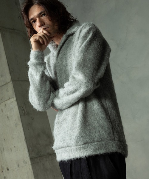 EGO TRIPPING（エゴトリッピング）の「ms6591-ALPACA POLO アルパカポロシャツ(666754)（ポロシャツ・メンズ・杢グレー/ブラック/チャコールグレー・46/48）」の14枚目の写真