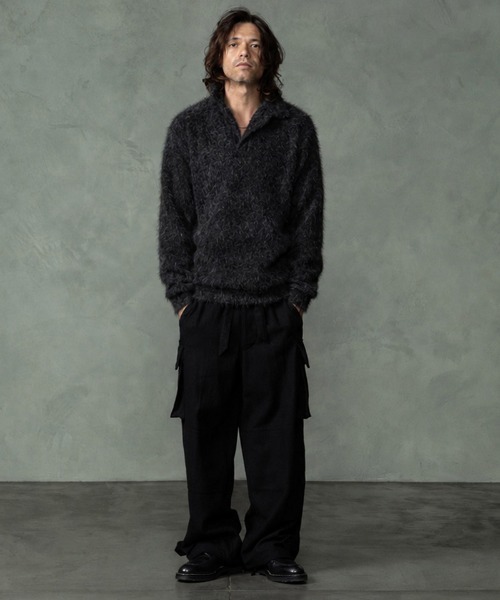 EGO TRIPPING（エゴトリッピング）の「ms6591-ALPACA POLO アルパカポロシャツ(666754)（ポロシャツ・メンズ・杢グレー/ブラック/チャコールグレー・46/48）」の8枚目の写真
