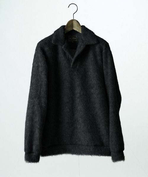 EGO TRIPPING（エゴトリッピング）の「ms6591-ALPACA POLO アルパカポロシャツ(666754)（ポロシャツ・メンズ・杢グレー/ブラック/チャコールグレー・46/48）」の9枚目の写真