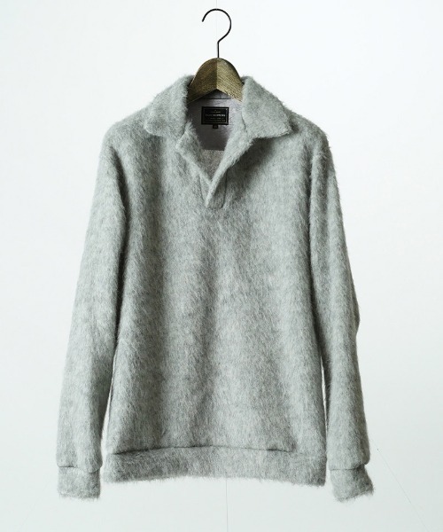 EGO TRIPPING（エゴトリッピング）の「ms6591-ALPACA POLO アルパカポロシャツ(666754)（ポロシャツ・メンズ・杢グレー/ブラック/チャコールグレー・46/48）」の12枚目の写真