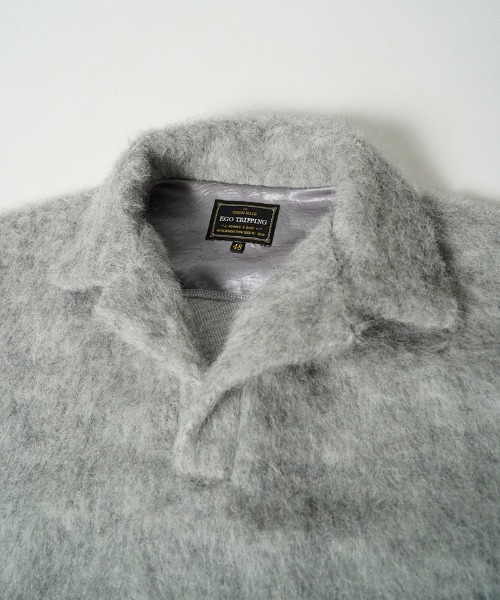 EGO TRIPPING（エゴトリッピング）の「ms6591-ALPACA POLO アルパカポロシャツ(666754)（ポロシャツ・メンズ・杢グレー/ブラック/チャコールグレー・46/48）」の4枚目の写真