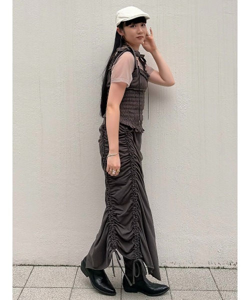 ELCHELE（エルチェレ）の「FRILL CUT SKIRT（スカート・レディース・ブルー/スミクロ・38/36）」の15枚目の写真