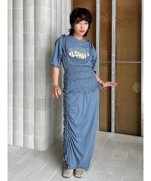 ELCHELE（エルチェレ）の「FRILL CUT SKIRT（スカート・レディース・ブルー/スミクロ・38/36）」の18枚目の写真