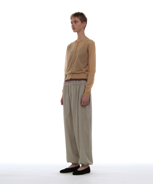 PARTIMENTO WOMEN(パルティメントウィメン)の「PWCチェックダブルウエストハレムパンツ_ベージュ(その他パンツ・レディース・その他・SMALL/MEDIUM/LARGE)」の3枚目の写真