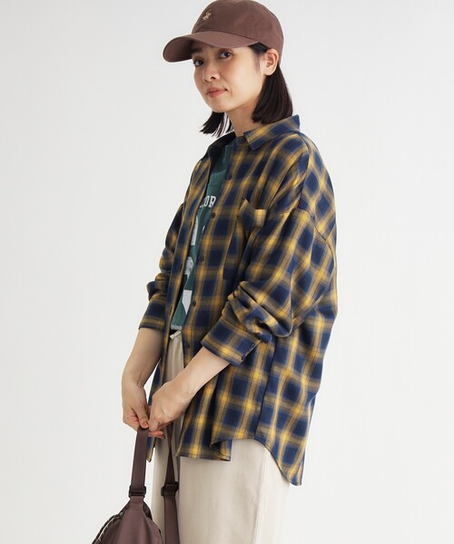 HONEYSUCKLE ROSE(ハニーサックルローズ)の「アソート柄ビッグチェックシャツ(シャツ/ブラウス・レディース・ライトパープル/ネイビー/ブラウン系その他/ブラック系・04/03/05)」の3枚目の写真