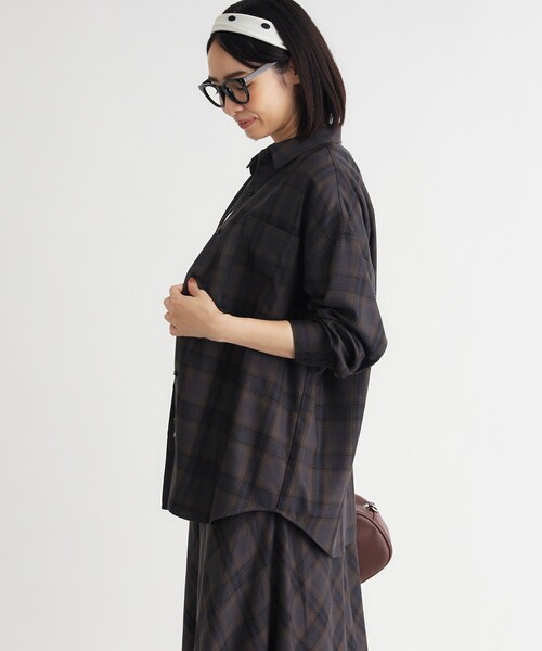 HONEYSUCKLE ROSE(ハニーサックルローズ)の「アソート柄ビッグチェックシャツ(シャツ/ブラウス・レディース・ライトパープル/ネイビー/ブラウン系その他/ブラック系・04/03/05)」の13枚目の写真