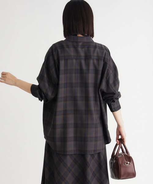 HONEYSUCKLE ROSE(ハニーサックルローズ)の「アソート柄ビッグチェックシャツ(シャツ/ブラウス・レディース・ライトパープル/ネイビー/ブラウン系その他/ブラック系・04/03/05)」の14枚目の写真