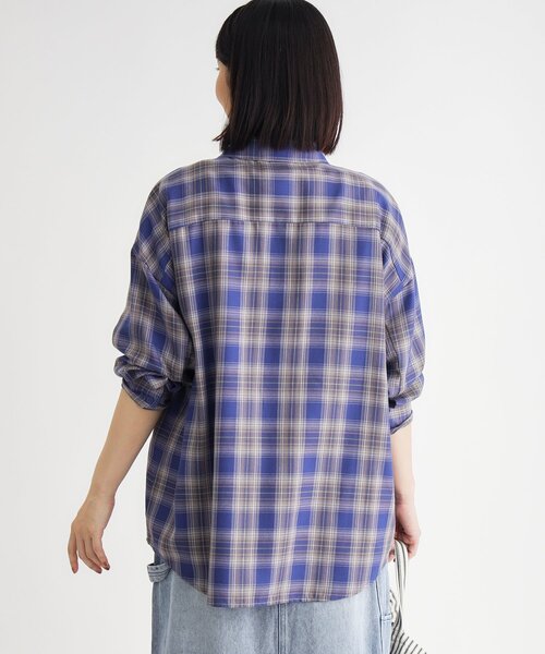 HONEYSUCKLE ROSE(ハニーサックルローズ)の「アソート柄ビッグチェックシャツ(シャツ/ブラウス・レディース・ライトパープル/ネイビー/ブラウン系その他/ブラック系・04/03/05)」の18枚目の写真