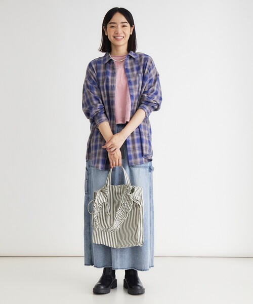 HONEYSUCKLE ROSE(ハニーサックルローズ)の「アソート柄ビッグチェックシャツ(シャツ/ブラウス・レディース・ライトパープル/ネイビー/ブラウン系その他/ブラック系・04/03/05)」の20枚目の写真