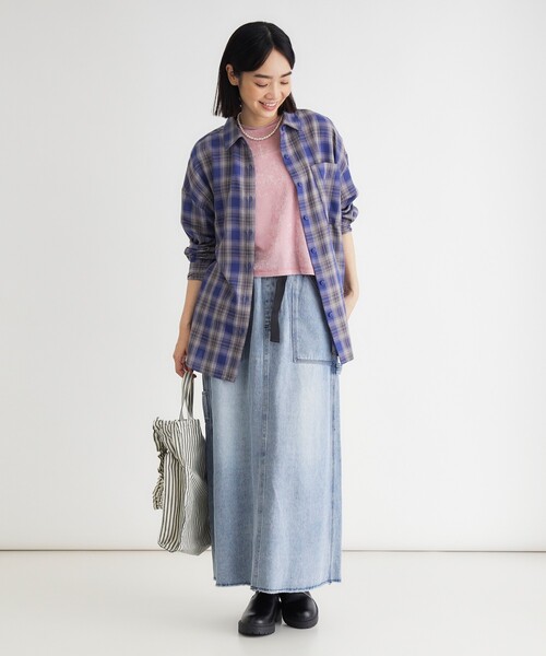 HONEYSUCKLE ROSE(ハニーサックルローズ)の「アソート柄ビッグチェックシャツ(シャツ/ブラウス・レディース・ライトパープル/ネイビー/ブラウン系その他/ブラック系・04/03/05)」の21枚目の写真