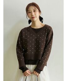Vネックレイヤードライクニット