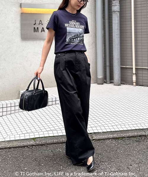 GOOD ROCK SPEED（グッドロックスピード）の「【haru × GOOD ROCK SPEED】PhotoロゴコンパクトTシャツ（Tシャツ/カットソー・レディース・オフホワイト/ネイビー・38/36）」の7枚目の写真
