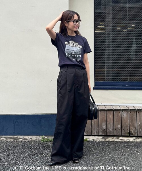 GOOD ROCK SPEED（グッドロックスピード）の「【haru × GOOD ROCK SPEED】PhotoロゴコンパクトTシャツ（Tシャツ/カットソー・レディース・オフホワイト/ネイビー・38/36）」の8枚目の写真