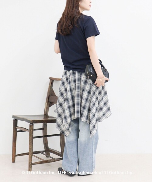 GOOD ROCK SPEED（グッドロックスピード）の「【haru × GOOD ROCK SPEED】PhotoロゴコンパクトTシャツ（Tシャツ/カットソー・レディース・オフホワイト/ネイビー・38/36）」の14枚目の写真