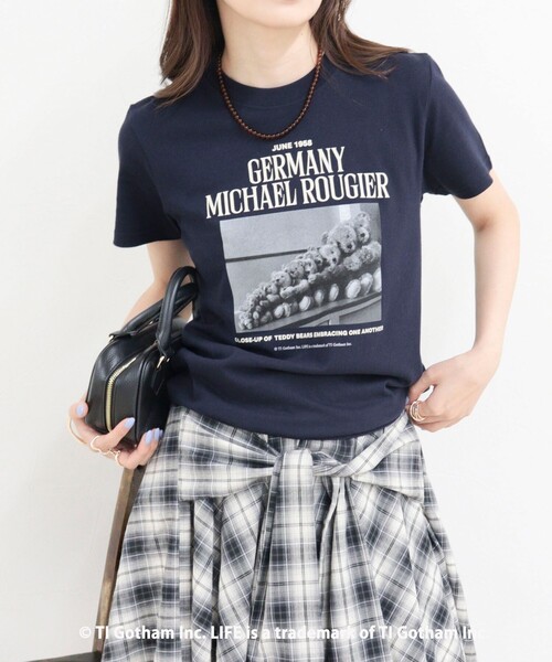 GOOD ROCK SPEED（グッドロックスピード）の「【haru × GOOD ROCK SPEED】PhotoロゴコンパクトTシャツ（Tシャツ/カットソー・レディース・オフホワイト/ネイビー・38/36）」の17枚目の写真