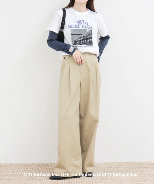 GOOD ROCK SPEED(グッドロックスピード)の「【haru × GOOD ROCK SPEED】PhotoロゴコンパクトTシャツ(Tシャツ/カットソー・レディース・オフホワイト/ネイビー・38/36)」の6枚目の写真