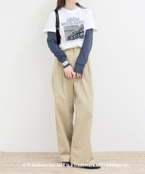 GOOD ROCK SPEED(グッドロックスピード)の「【haru × GOOD ROCK SPEED】PhotoロゴコンパクトTシャツ(Tシャツ/カットソー・レディース・オフホワイト/ネイビー・38/36)」の8枚目の写真