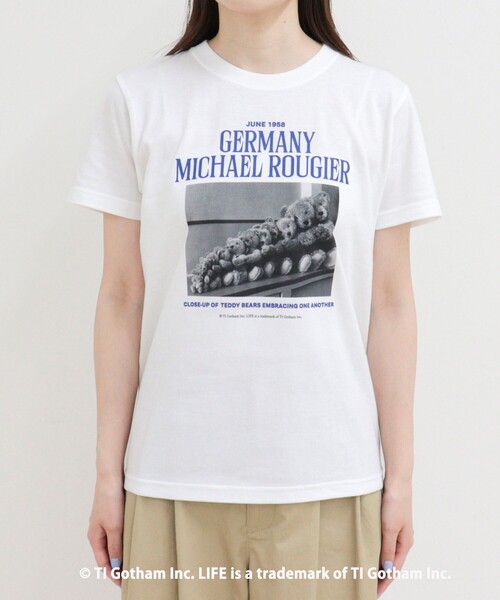 GOOD ROCK SPEED(グッドロックスピード)の「【haru × GOOD ROCK SPEED】PhotoロゴコンパクトTシャツ(Tシャツ/カットソー・レディース・オフホワイト/ネイビー・38/36)」の13枚目の写真
