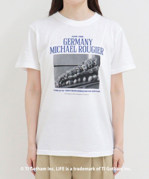 GOOD ROCK SPEED(グッドロックスピード)の「【haru × GOOD ROCK SPEED】PhotoロゴコンパクトTシャツ(Tシャツ/カットソー・レディース・オフホワイト/ネイビー・38/36)」の16枚目の写真