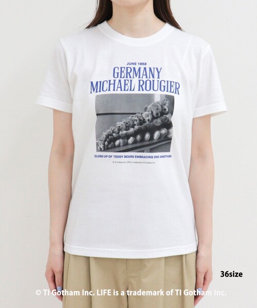 GOOD ROCK SPEED(グッドロックスピード)の「【haru × GOOD ROCK SPEED】PhotoロゴコンパクトTシャツ(Tシャツ/カットソー・レディース・オフホワイト/ネイビー・38/36)」の20枚目の写真