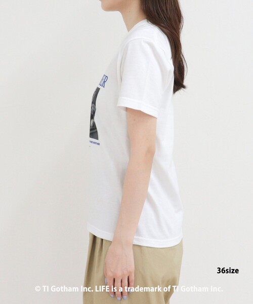 GOOD ROCK SPEED(グッドロックスピード)の「【haru × GOOD ROCK SPEED】PhotoロゴコンパクトTシャツ(Tシャツ/カットソー・レディース・オフホワイト/ネイビー・38/36)」の21枚目の写真