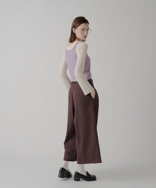 WHIMSIC（ウィムジック）の「【UNISEX】ソフトシアークルーネックＴ＆リブタンクトップ（Tシャツ/カットソー・レディース・ブラウン/ピンク/オフホワイト・FREE）」の5枚目の写真
