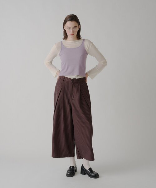 WHIMSIC（ウィムジック）の「【UNISEX】ソフトシアークルーネックＴ＆リブタンクトップ（Tシャツ/カットソー・レディース・ブラウン/ピンク/オフホワイト・FREE）」の6枚目の写真
